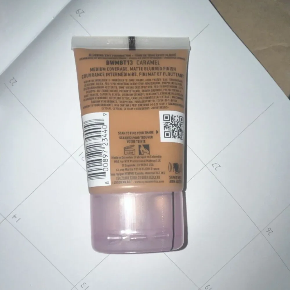NYX Professional Makeup Bare With Me Blur Foundation Matte Caramel #13 1.01fl oz